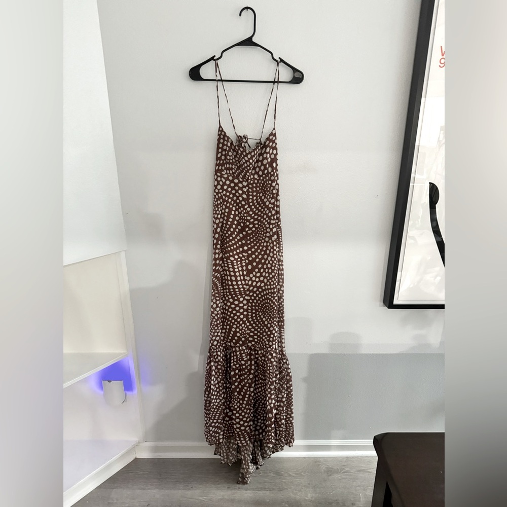 STAUD CLOVE WAVY DOT FLORENCE MAXI DRESS, Large